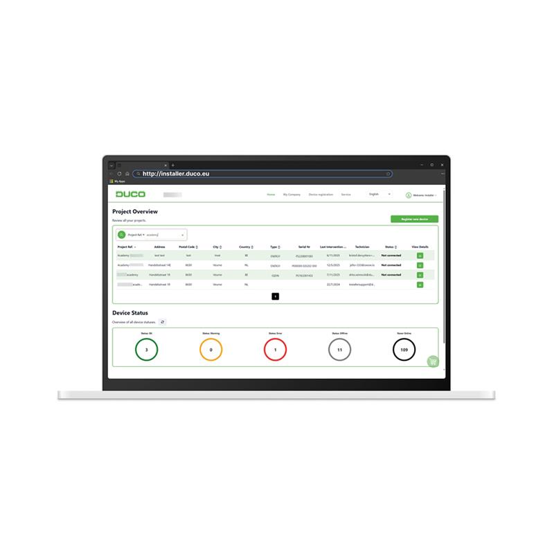 Duco Installer Portal
